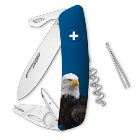Couteau suisse Swiza Tick Tool TT03 bleu Aigle