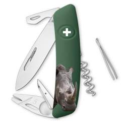 Couteau suisse Swiza Tick Tool TT03 vert sauvage Rhinocéros