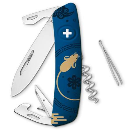 Couteau suisse Swiza D03 bleu Nouvel An Chinois 2020