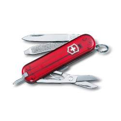 Couteau suisse SIGNATURE rouge translucide gravé
