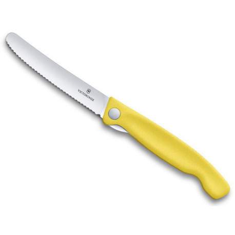 Couteau office pliant Victorinox SwissClassic jaune lame à dents