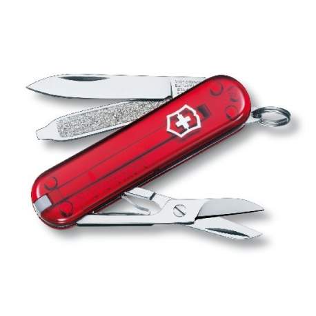 Couteau suisse CLASSIC SD rouge translucide