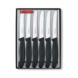 Coffret 6 couteaux SwissClassic de table manche noir